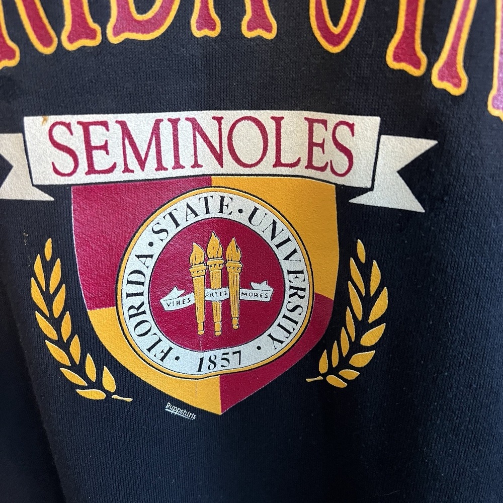 Vintage 90s FSU Florida State Seminoles‎ Sweatshirt Black Men Women USA - Picture 7 of 11